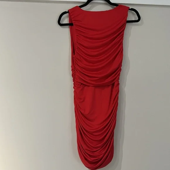 Revolve Superdown Ruched Red Dress New Without Tags - Picture 3 of 3
